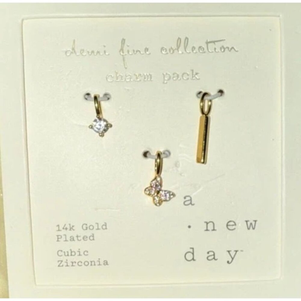 Demi Fine Collection Charm Pack 14K Gold Plated Cubic Zirconia Nickel Free By A
